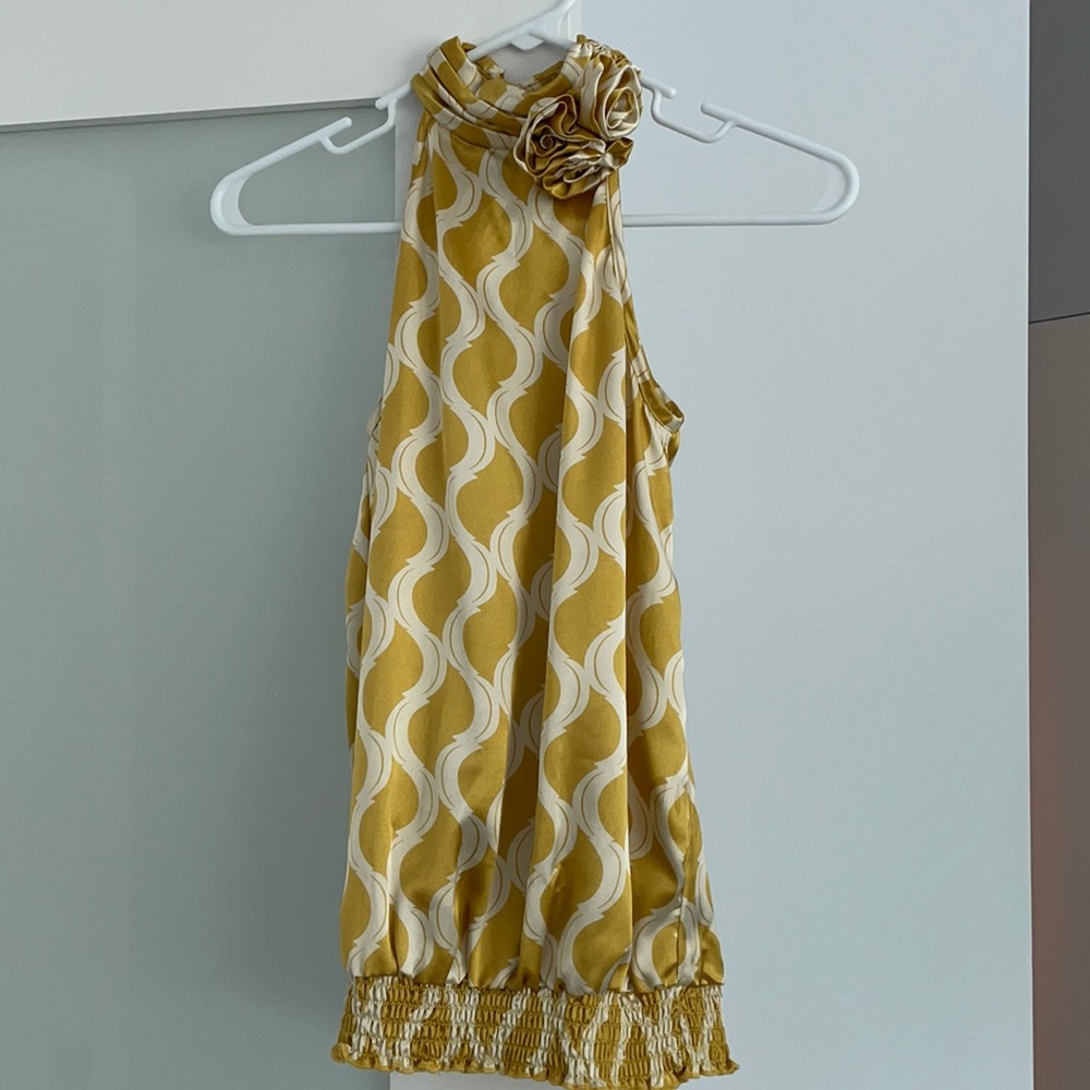 Open back silky halter